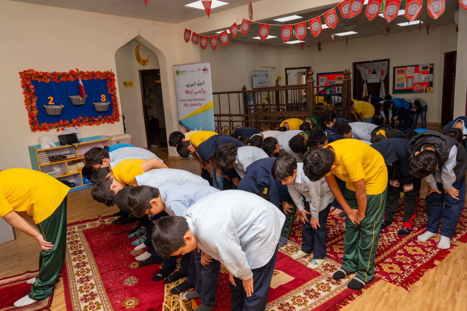 Students at congregational prayer