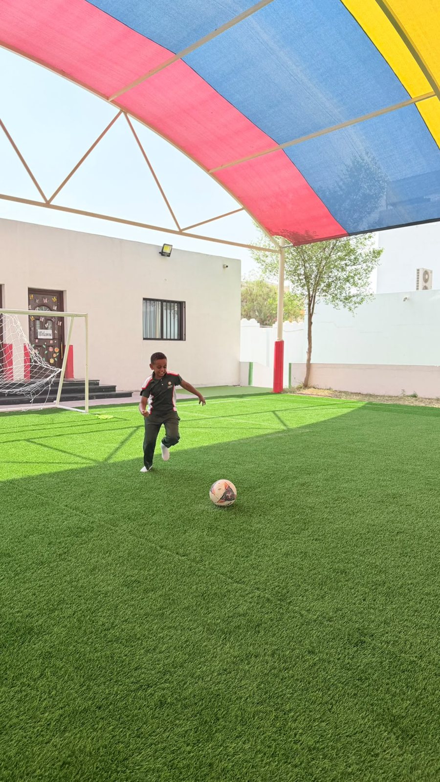 Football on the school pitch