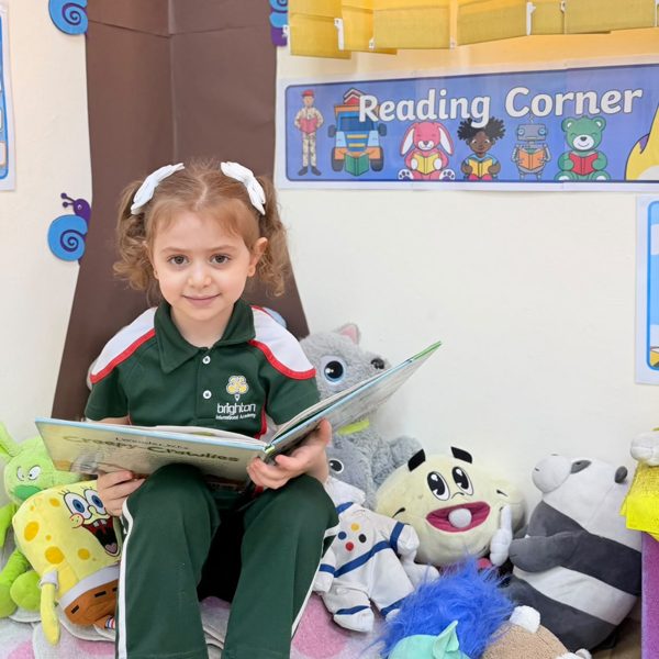 Enjoying a book in the reading corner