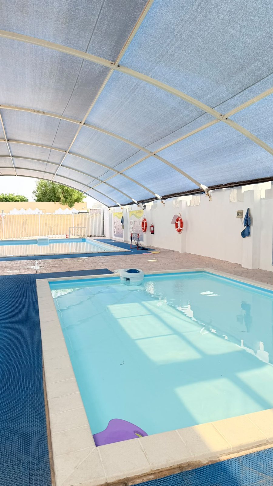 The covered swimming pool
