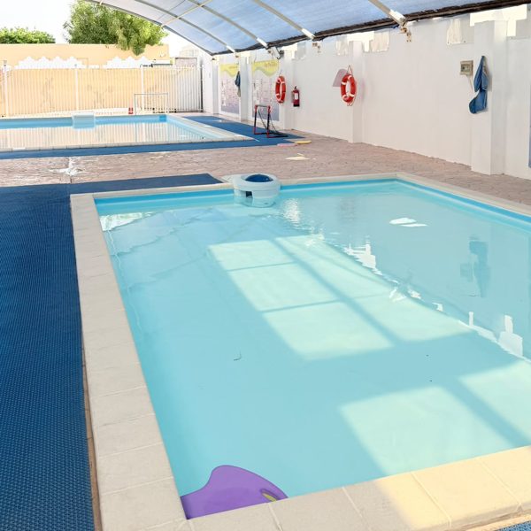 The covered swimming pool