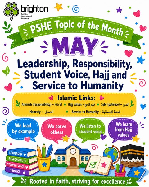 May — Leadership, responsibility, student voice and service